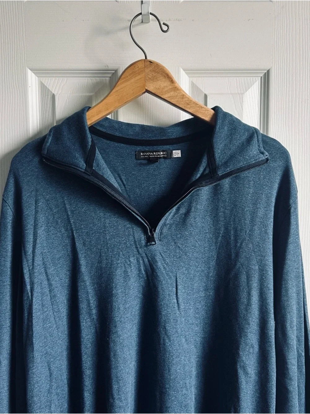 Banana Republic Luxury-Touch Performance Half-Zip Long Sleeve T-Shirt